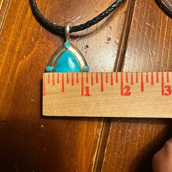Carolyn Pollack Kingman Turquoise Leather and Sterling Necklace NEW - Picture 12 of 13